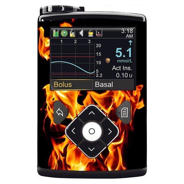 Diasticker® Minimed Sticker inkl. Clip (600/700er-Serie) 'Flames' 1 St