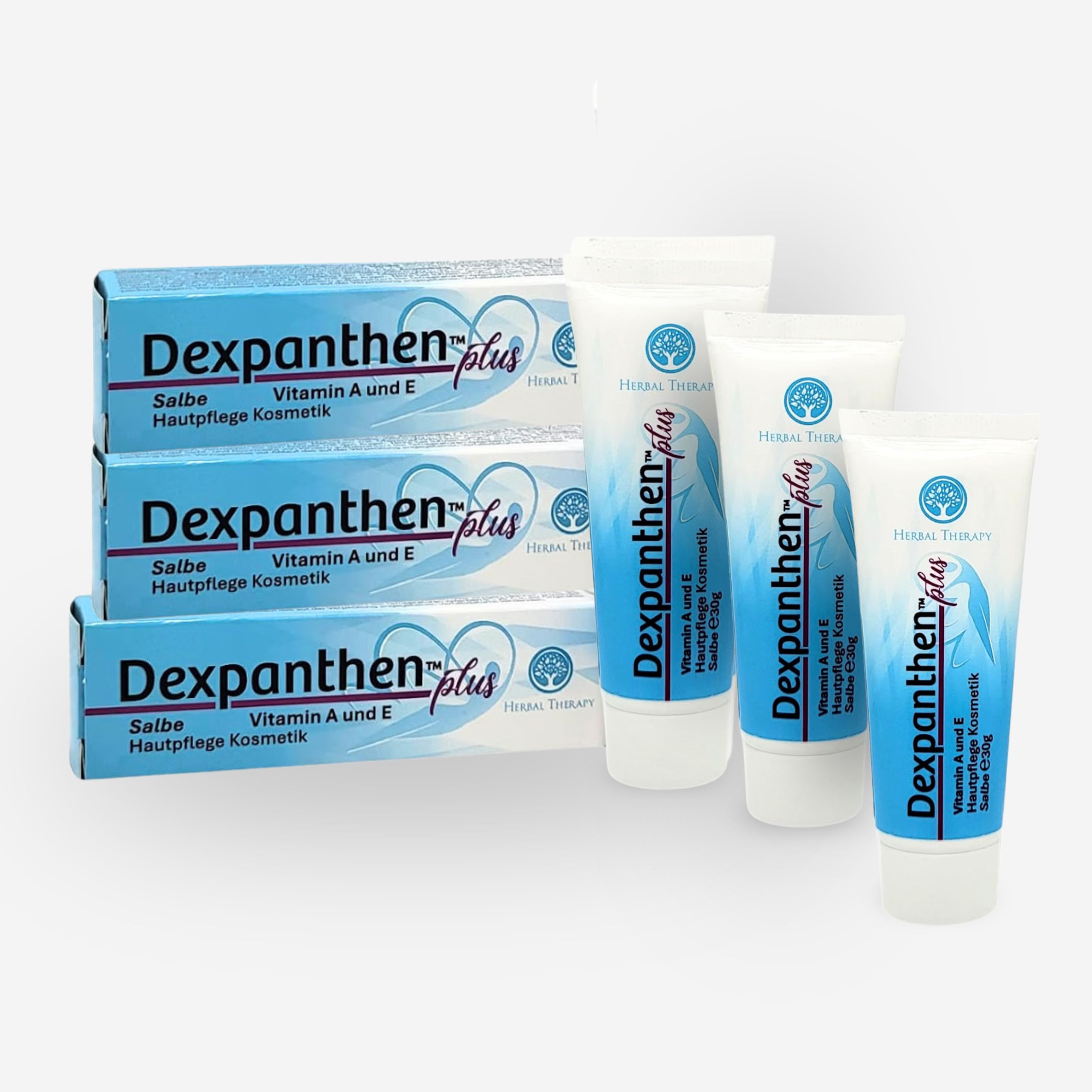 Herbal Therapy Dexpanthen Plus, mit Vitamin A und E | bei Sonnenbrand, Rötungen, Wunden 3x30 g Salbe
