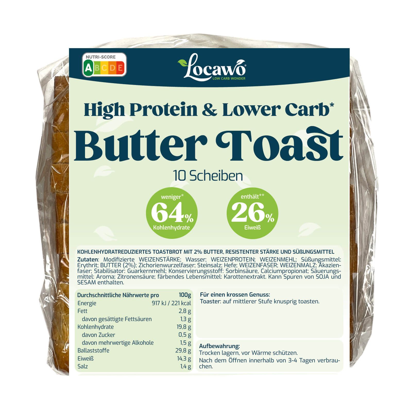 Locawo High Protein & Low Carb Butter Toast 400 g