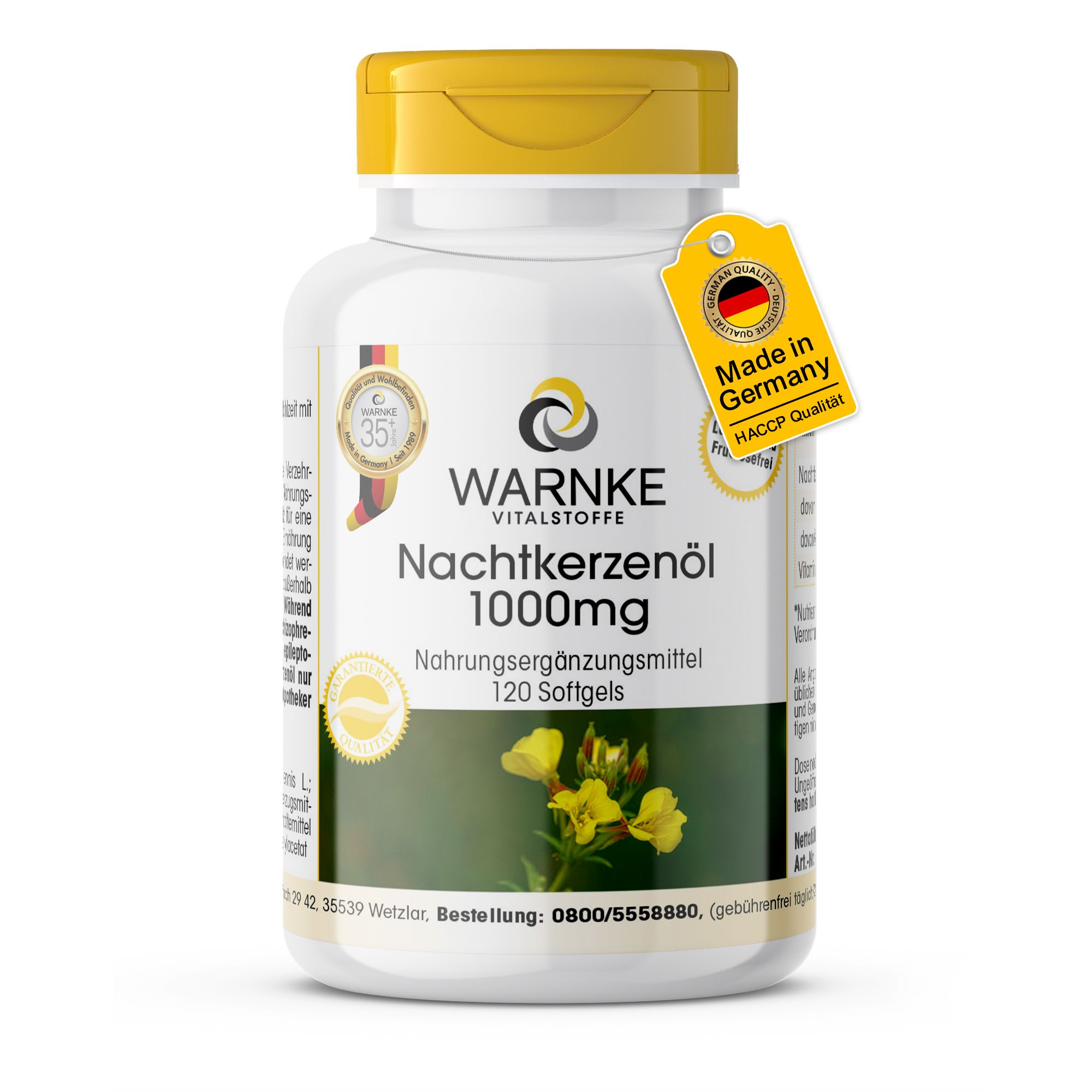 Warnke Vitalstoffe | Nachtkerzenöl 1000mg 120 St Kapseln