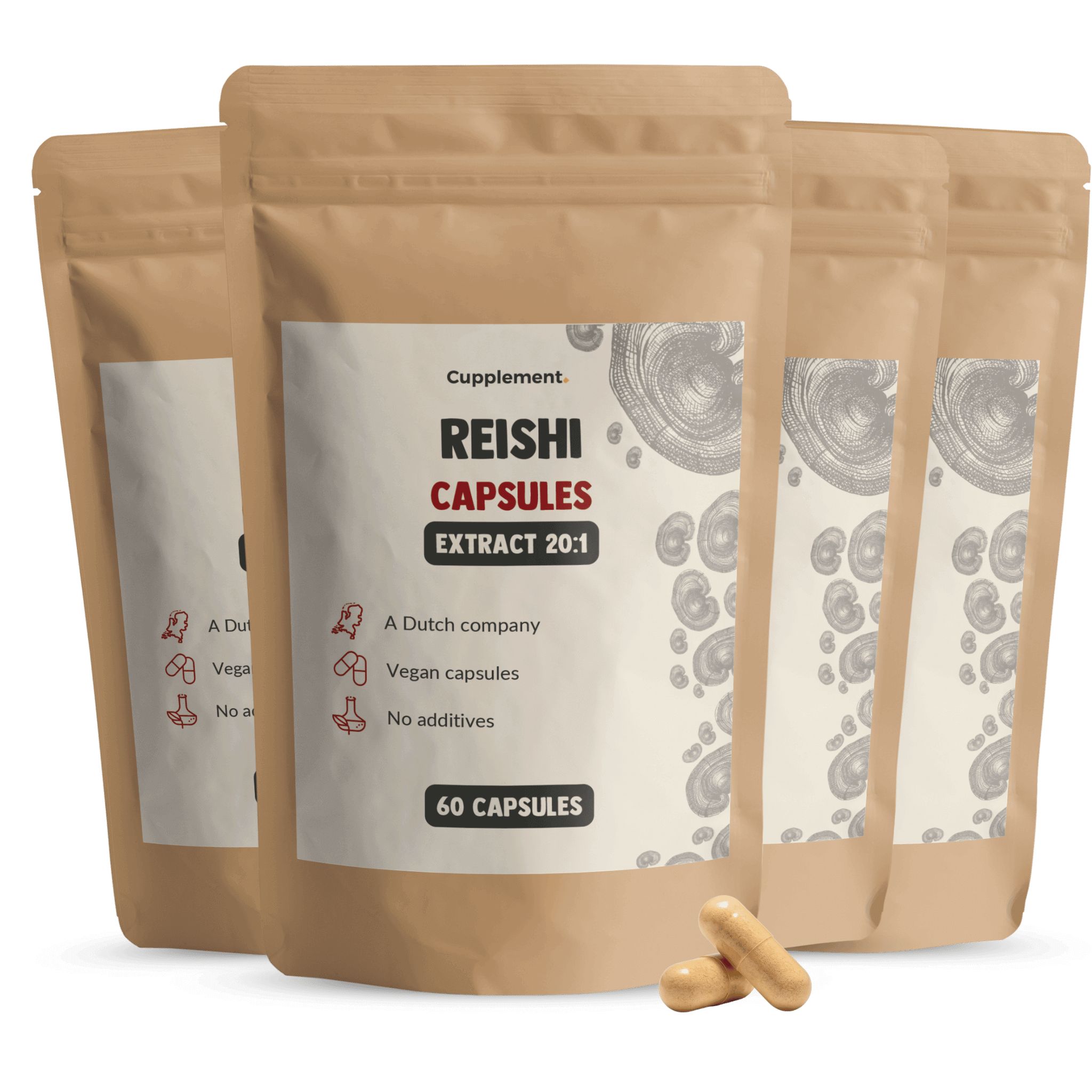 Cupplement® - Reishi Pilz Extrakt Kapseln 400 mg Multipack 240 St