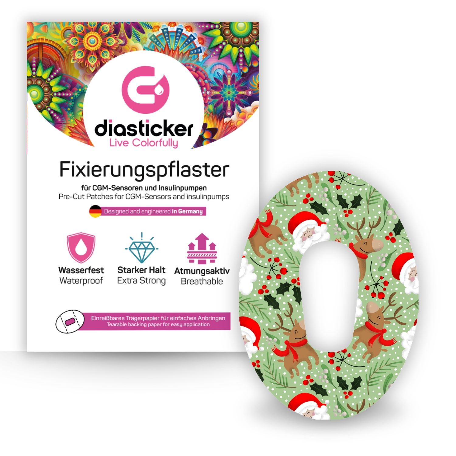 Diasticker® Dexcom G6 Fixiertapes "Reindeer Friends"