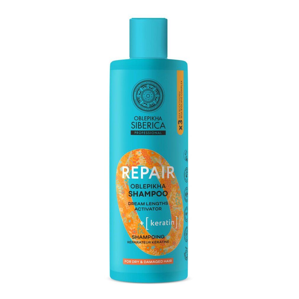 Oblepikha Reparatur Keratin Champu Cabello Seco 0,4 l