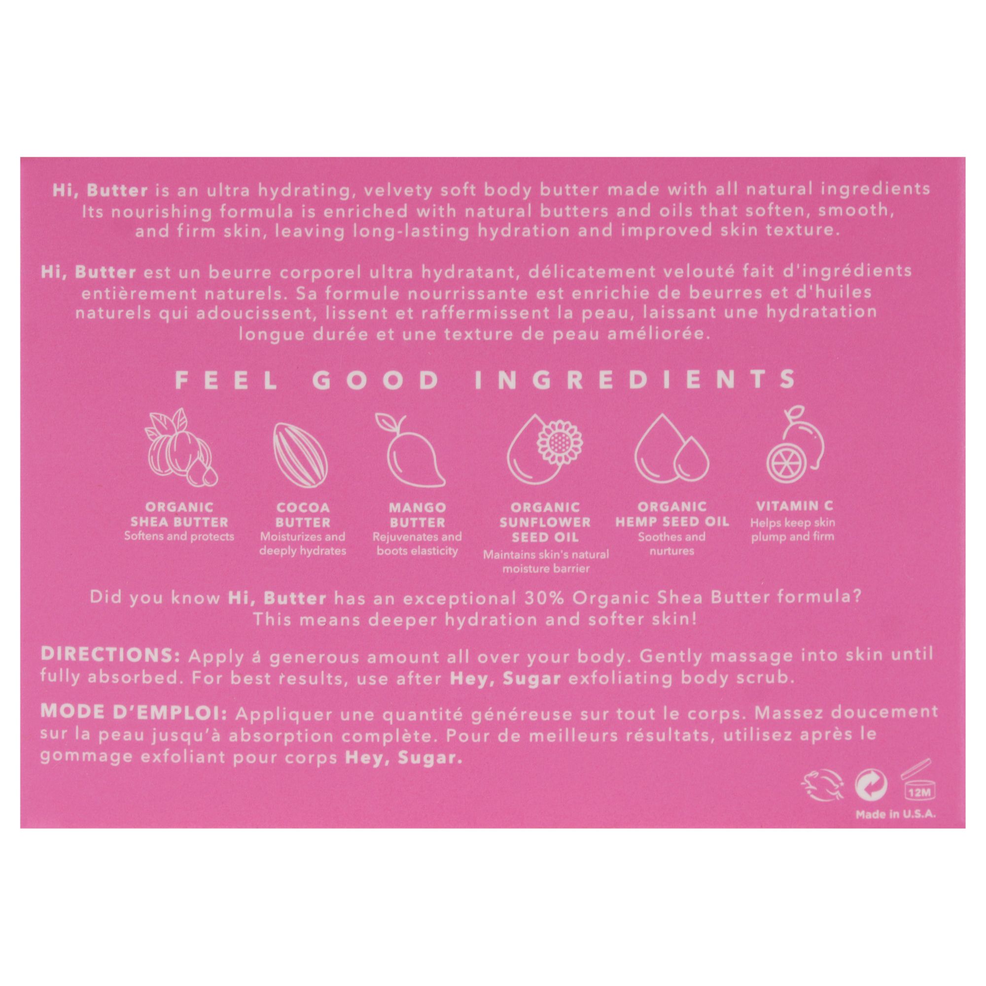 Hi Butter natürlicher Körperbutter - Pink Champagne von NCLA