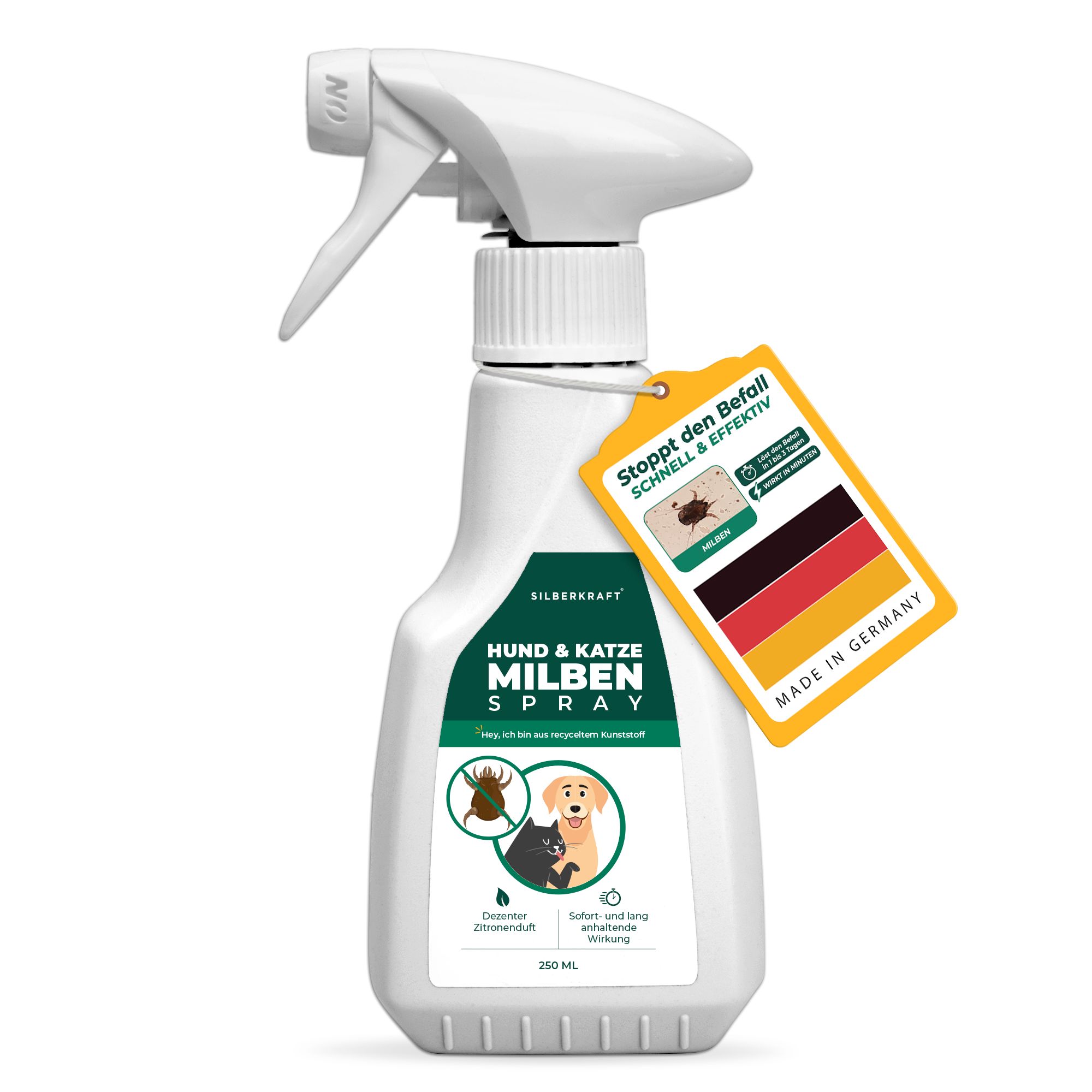 SILBERKRAFT Milbenspray Hunde & Katzen
