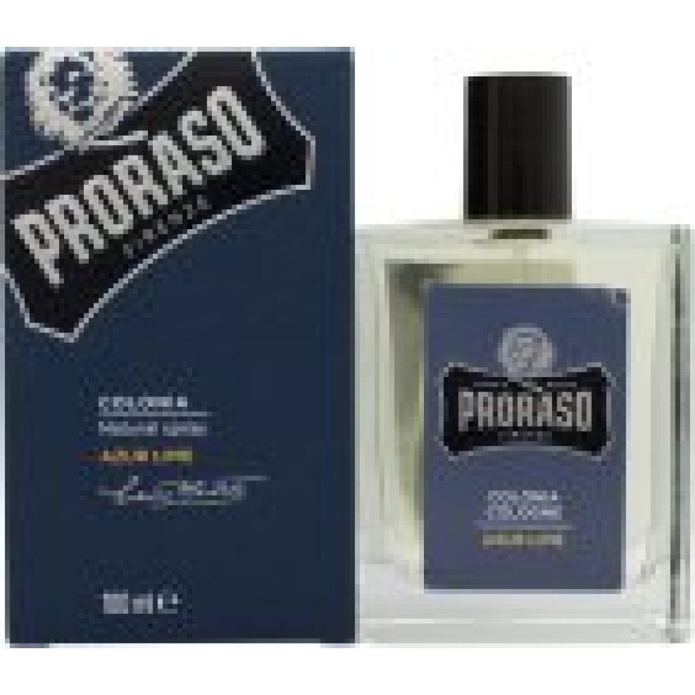 Glasflakon mit schwarzem Verschluss und blauem Etikett. Daneben eine blaue Schachtel mit Logo und Produktbezeichnung.