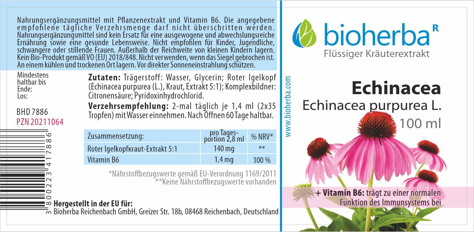 Bioherba Echinacea Echinacea purpurea L. Tropfen Tinktur