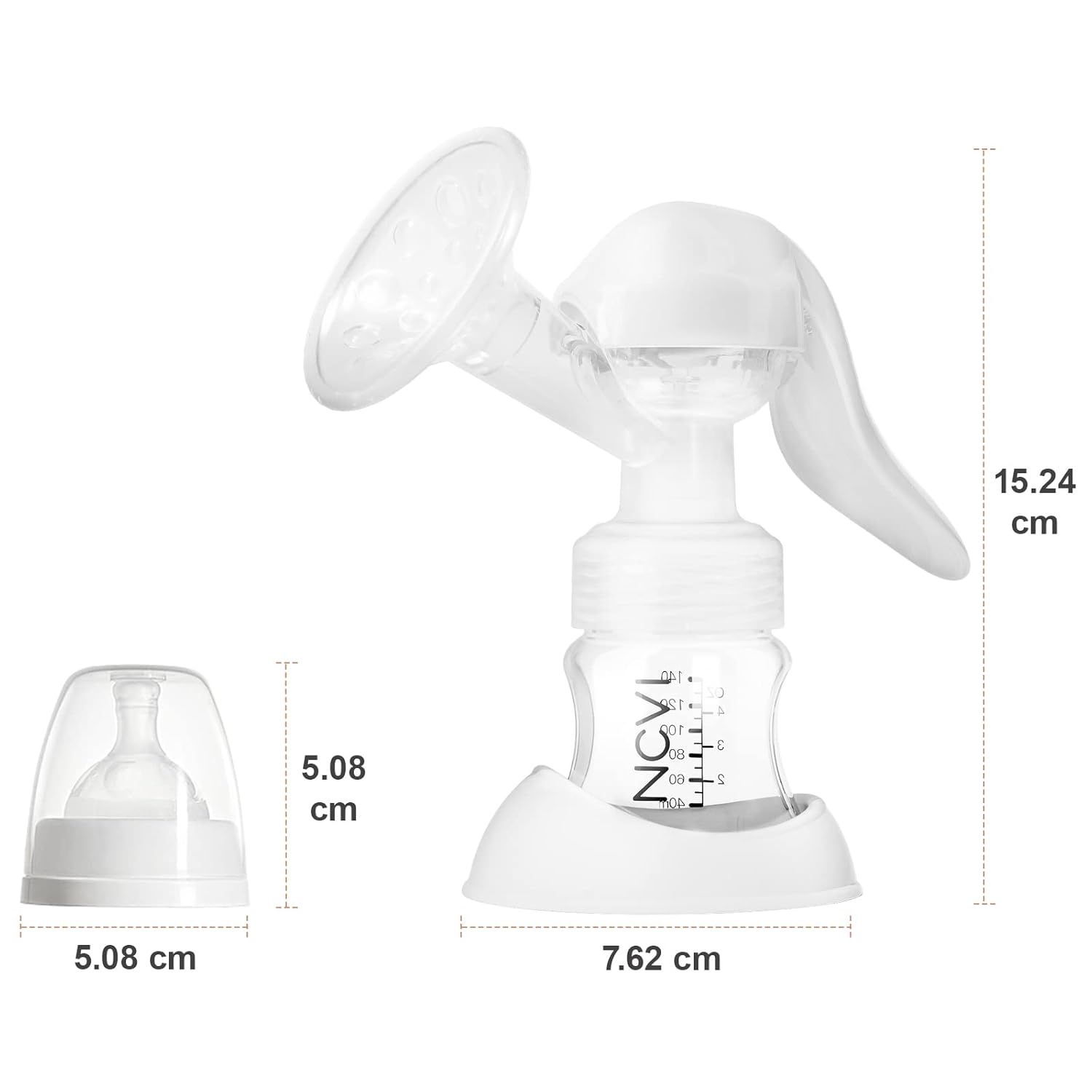 NCVI Handmilchpumpe inkl. Fläschchen