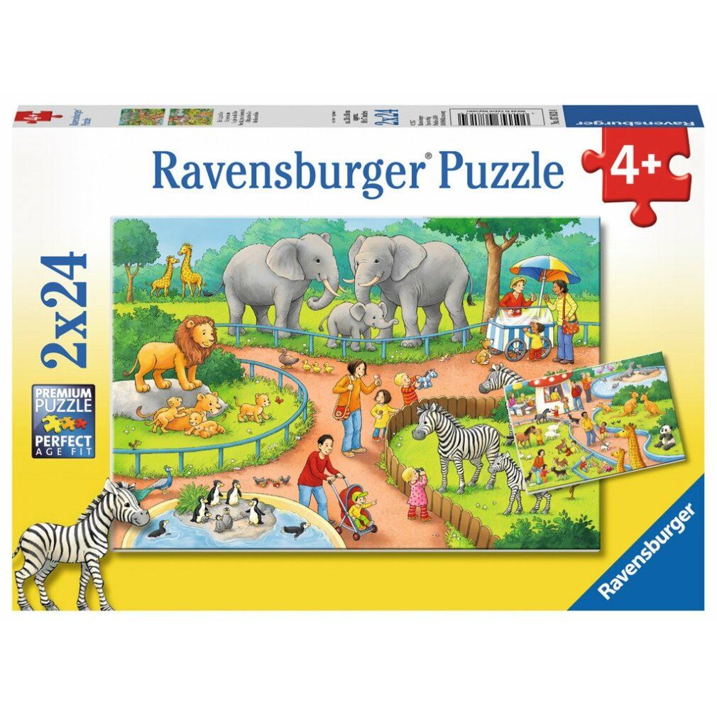 Ravensburger Ravensburger 7813 Puzzle Ein Tag im Zoo 2 x 24 Teile