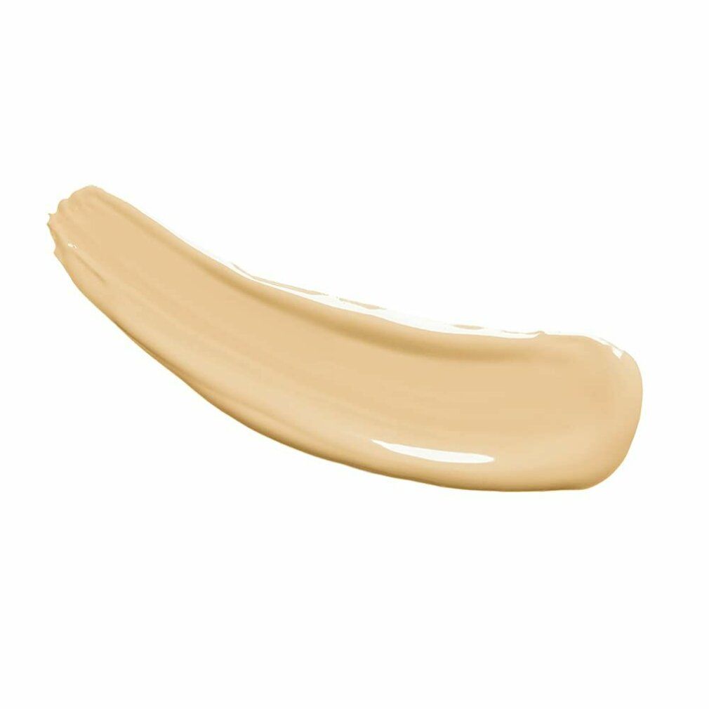 Beige Foundation-Abstrich auf weißem Hintergrund.