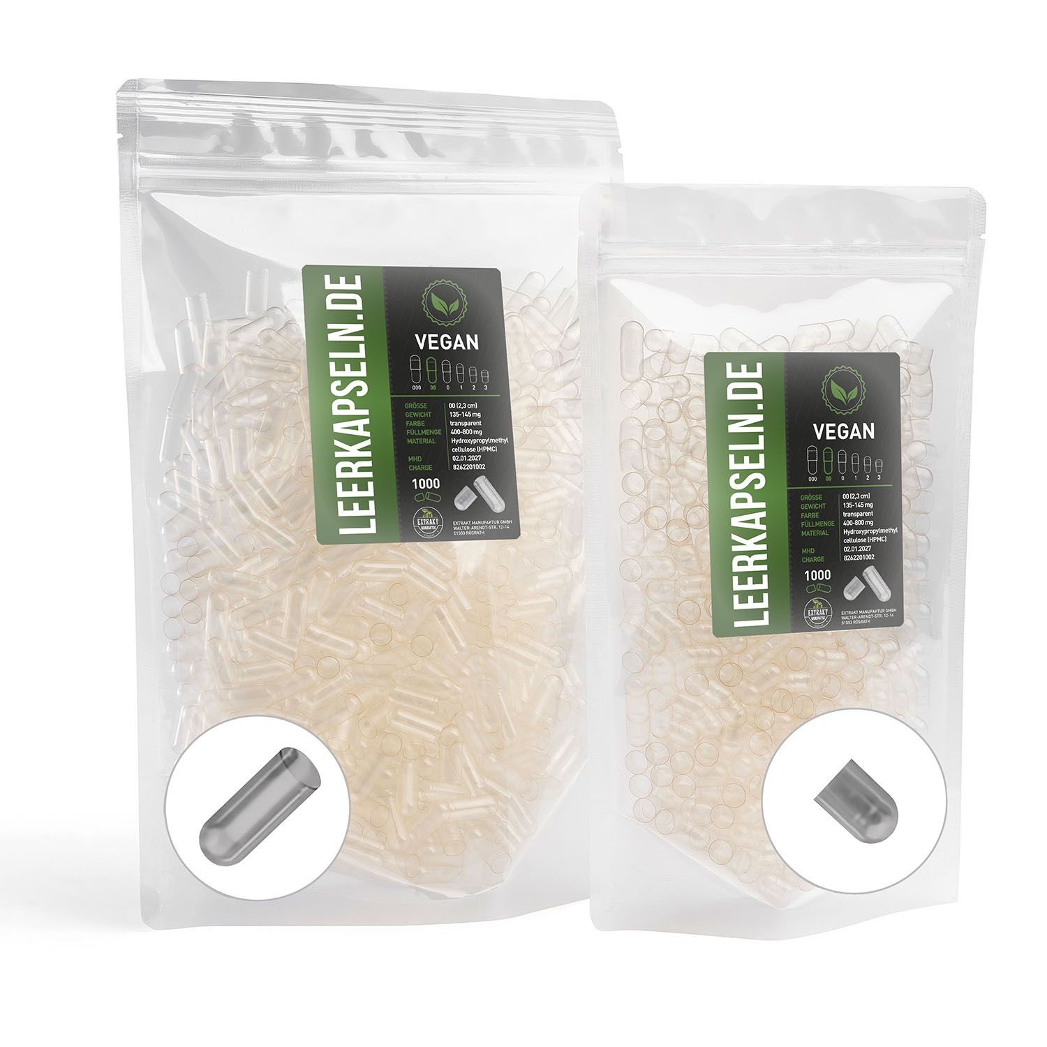 Extrakt Manufaktur SET Größe 00 Kapselfüller + veg. Leerkapseln