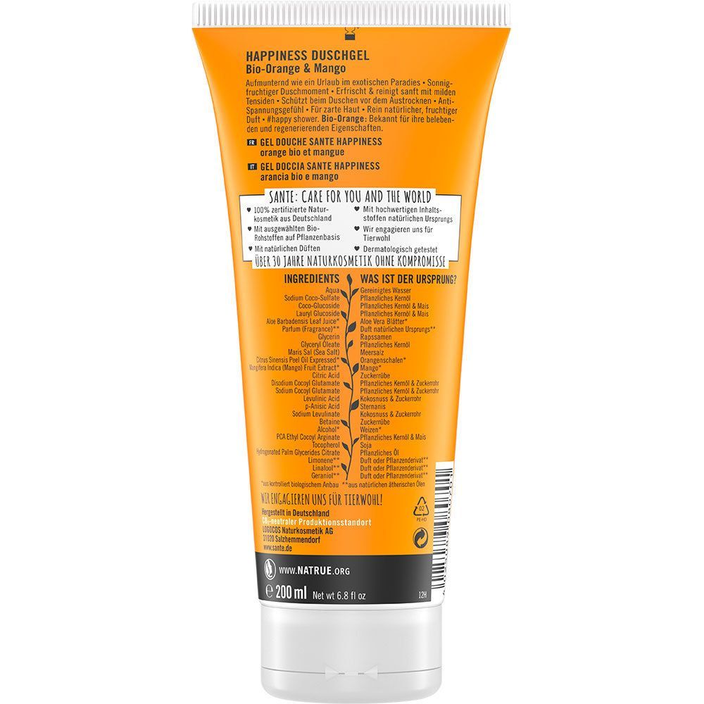 Sante Happiness Duschgel, Orange-Mango 200 ml Duschgel