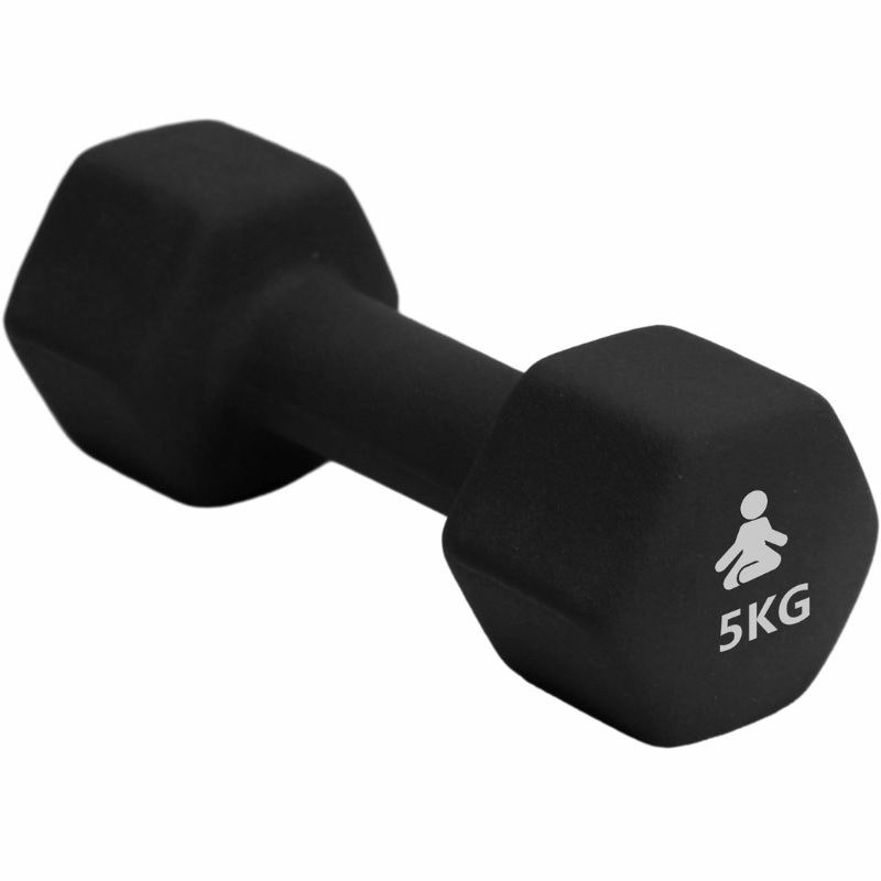 FITPADDY - Peso manubrio dumbbell testa esagonale 5 kg nero