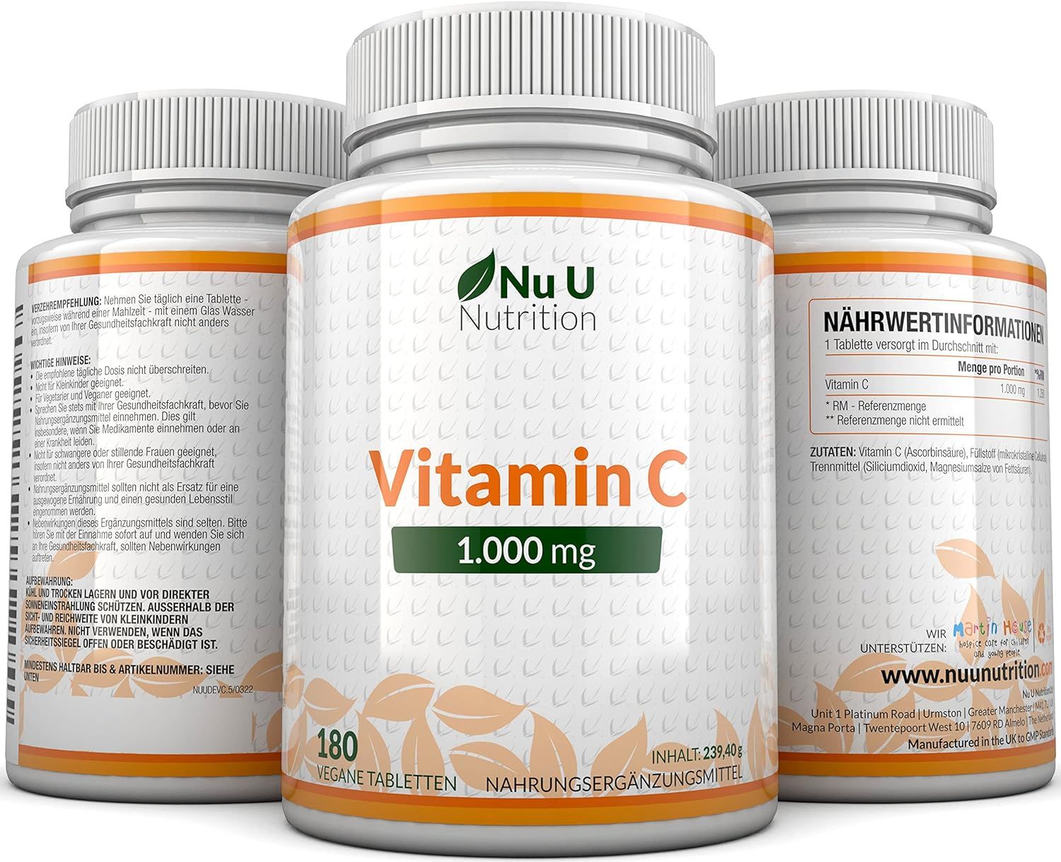 Nu U Nutrition Vitamin C 1000mg Hochdosiert