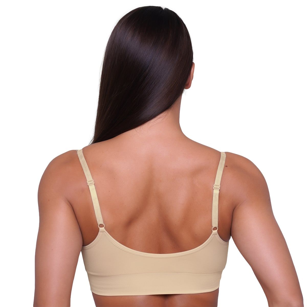 GymBeam Sport-BH Damen Triangle mit verstellbaren Trägern in Nude