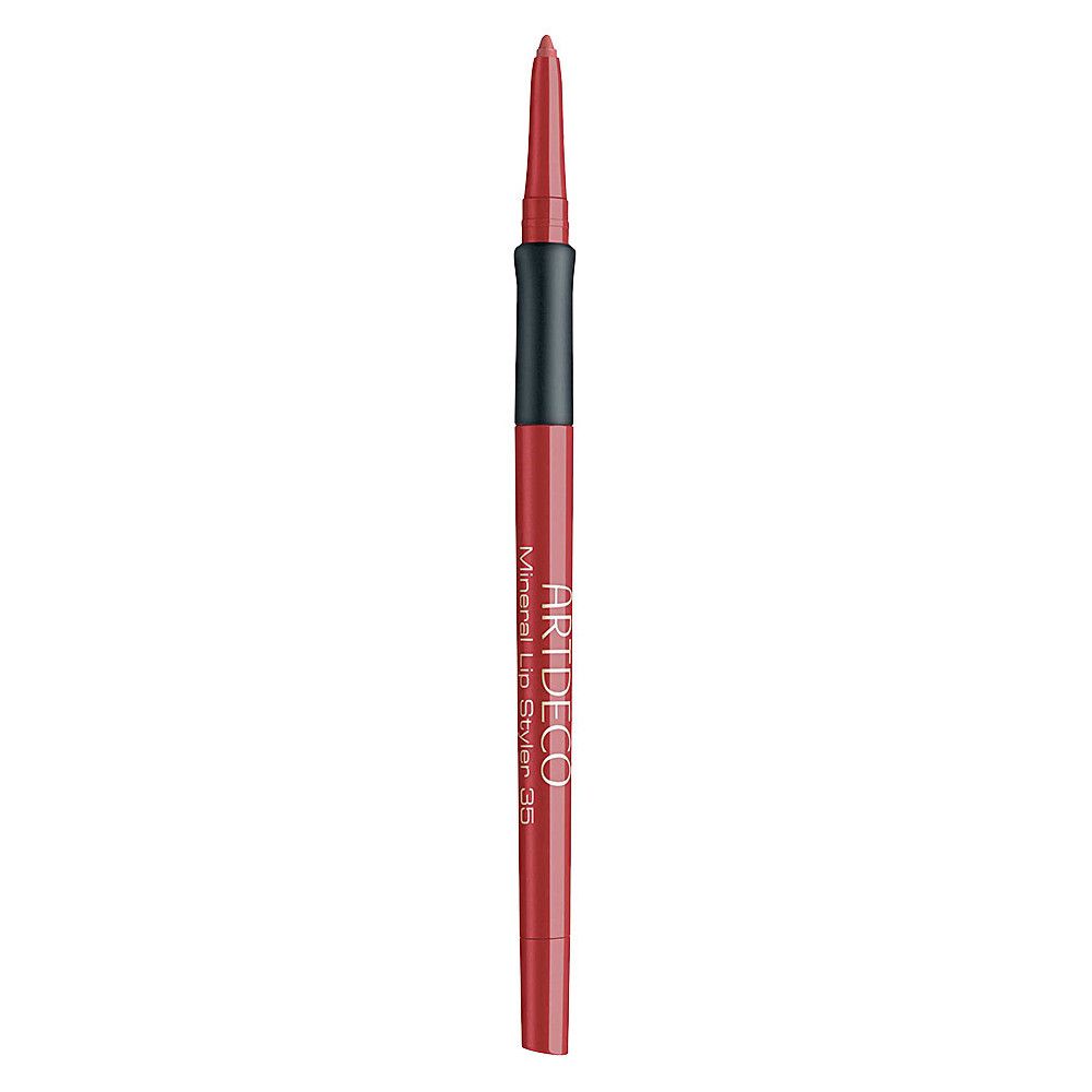 Roter Lippenkonturenstift mit schwarzem Griff. Aufschrift: Artdeco Mineral Lip Styler 38.