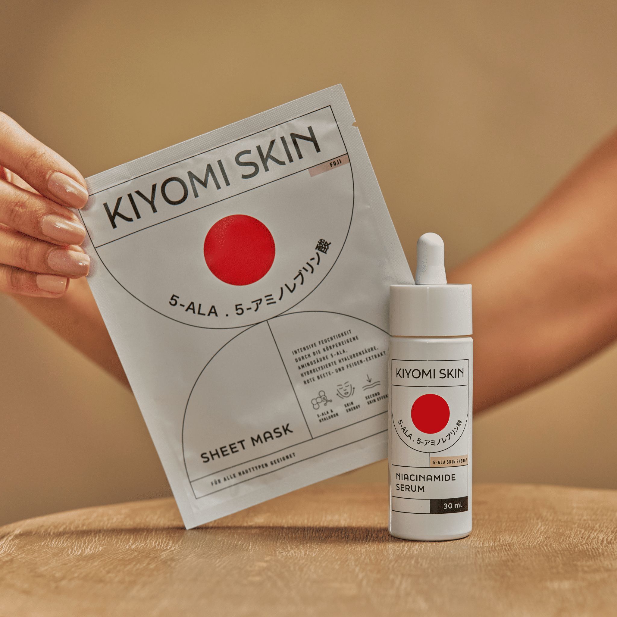 Kiyomi Skin Glow Starter Set – Feuchtigkeit & Porenverfeinerung mit Niacinamide Serum & Tuchmaske