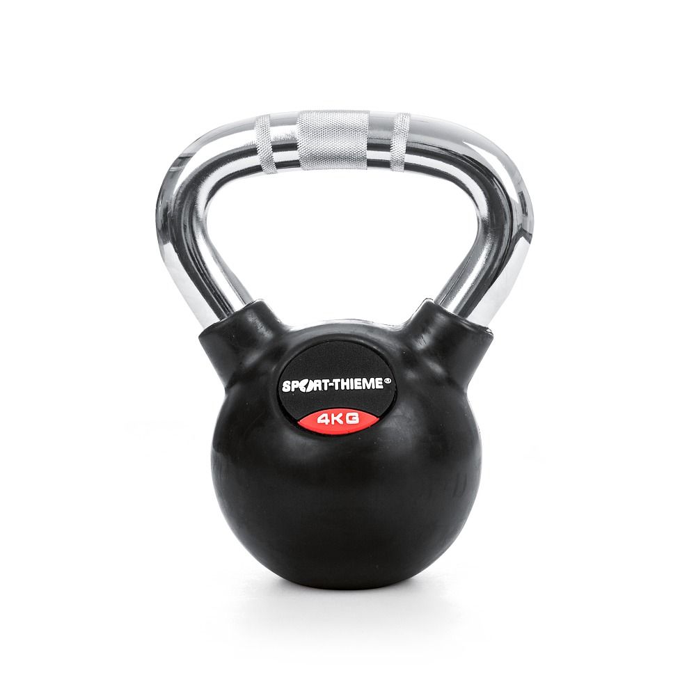 Sport-Thieme Kettlebell Gummiert mit gerändeltem Chrom-Griff 1 St