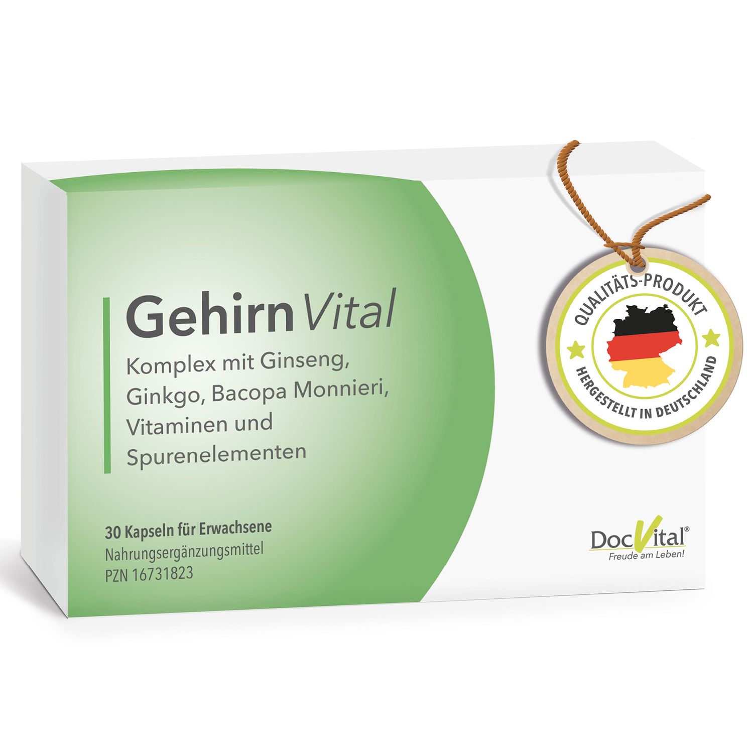 DocVital® Gehirn Vital Komplex – Ginseng, Ginkgo & Brahmi Kapseln