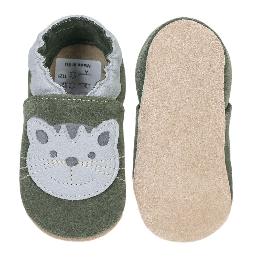 HOBEA-Germany Kinderschuhe Katze oliv