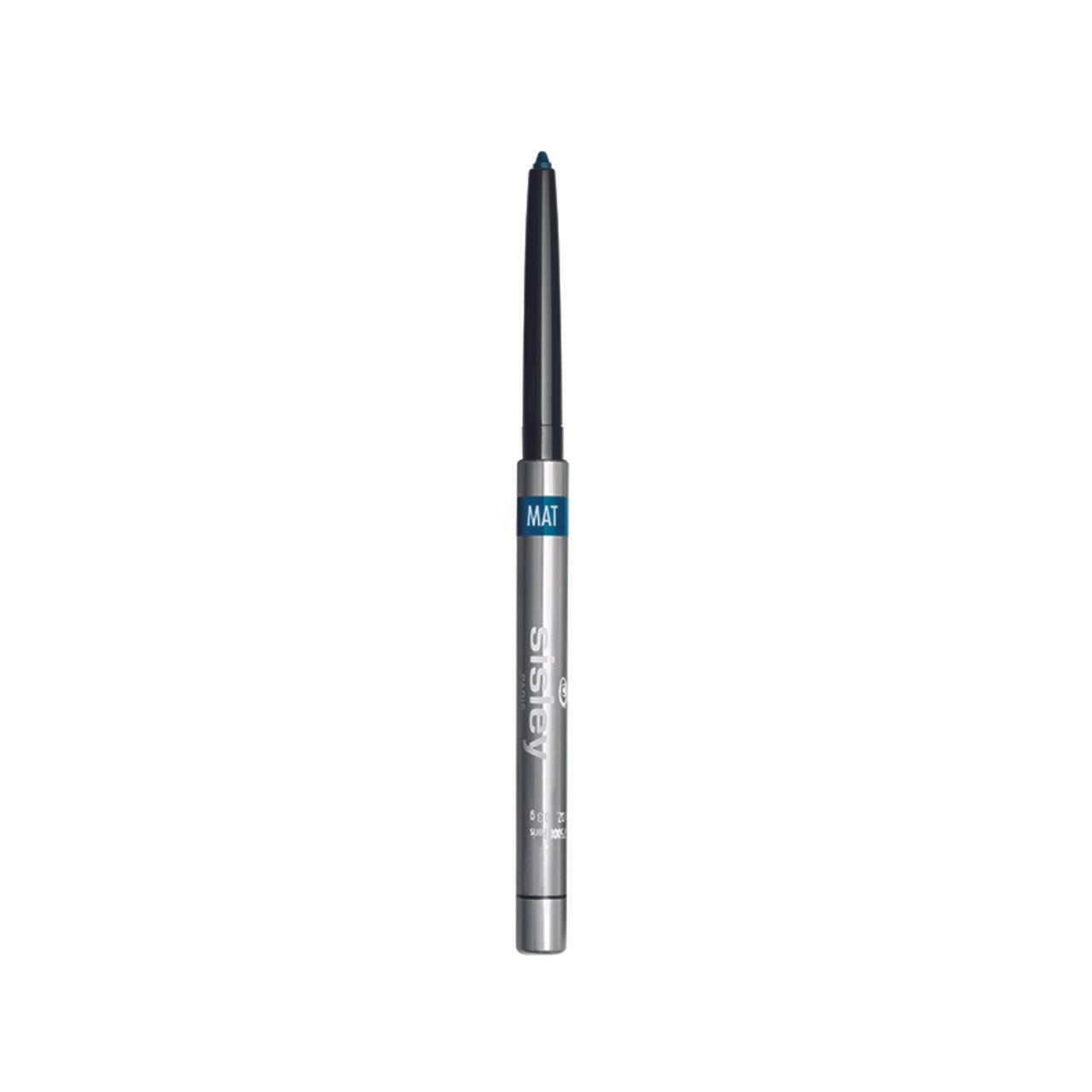 Sisley Phyto-Khol Star Matt, silberfarbener Stift mit herausgedrehter blauer Mine. Aufschrift 'MAT' und 'Sisley'.