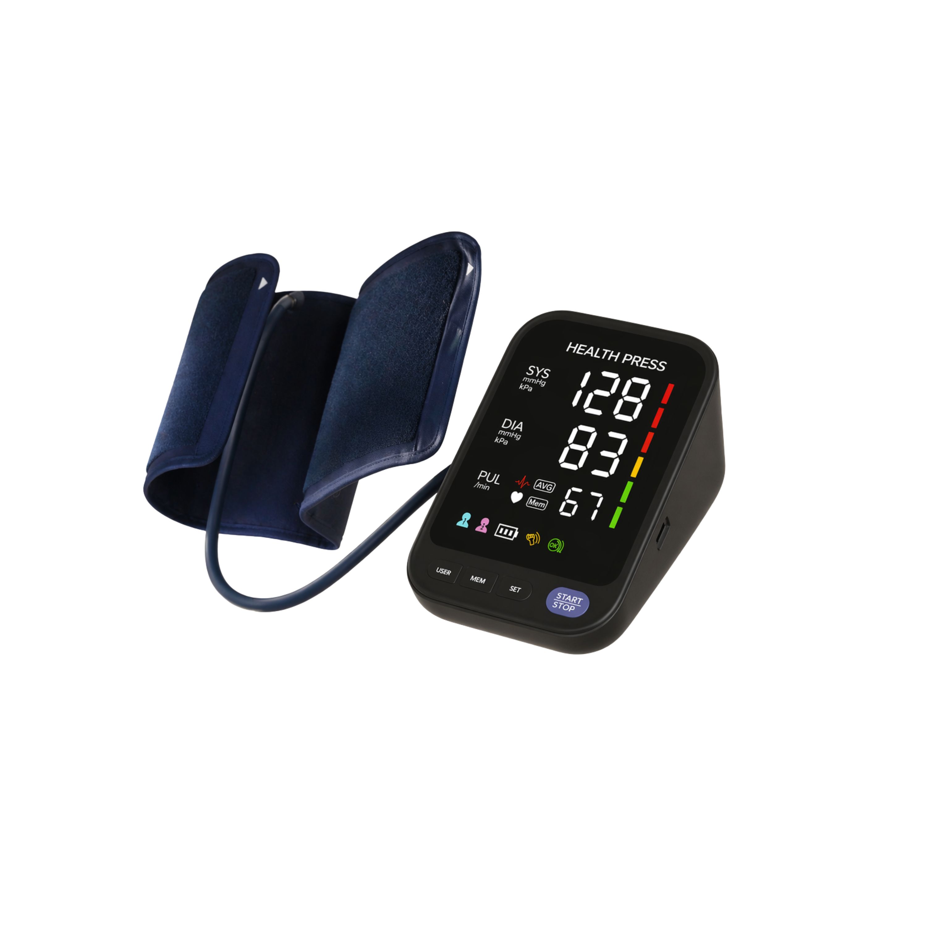 Health Press Blutdruckmessgerät Oberarm – Digitales Blutdruckmessgeraet mit Manschette 1 St Gerät