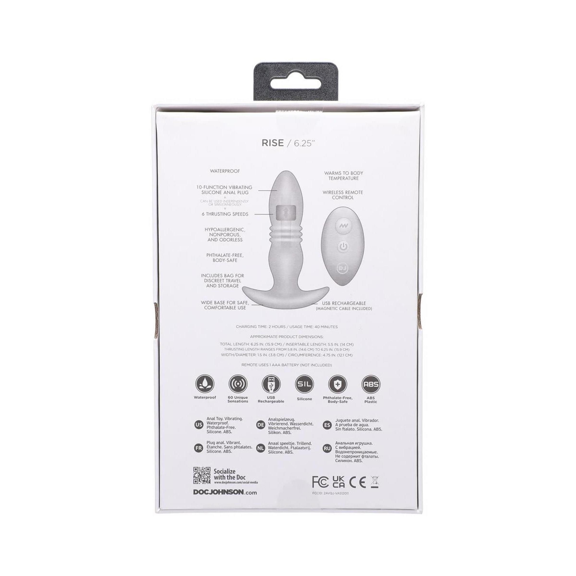 Doc Johnson - Riseilicone Anal Plug with Remote Control