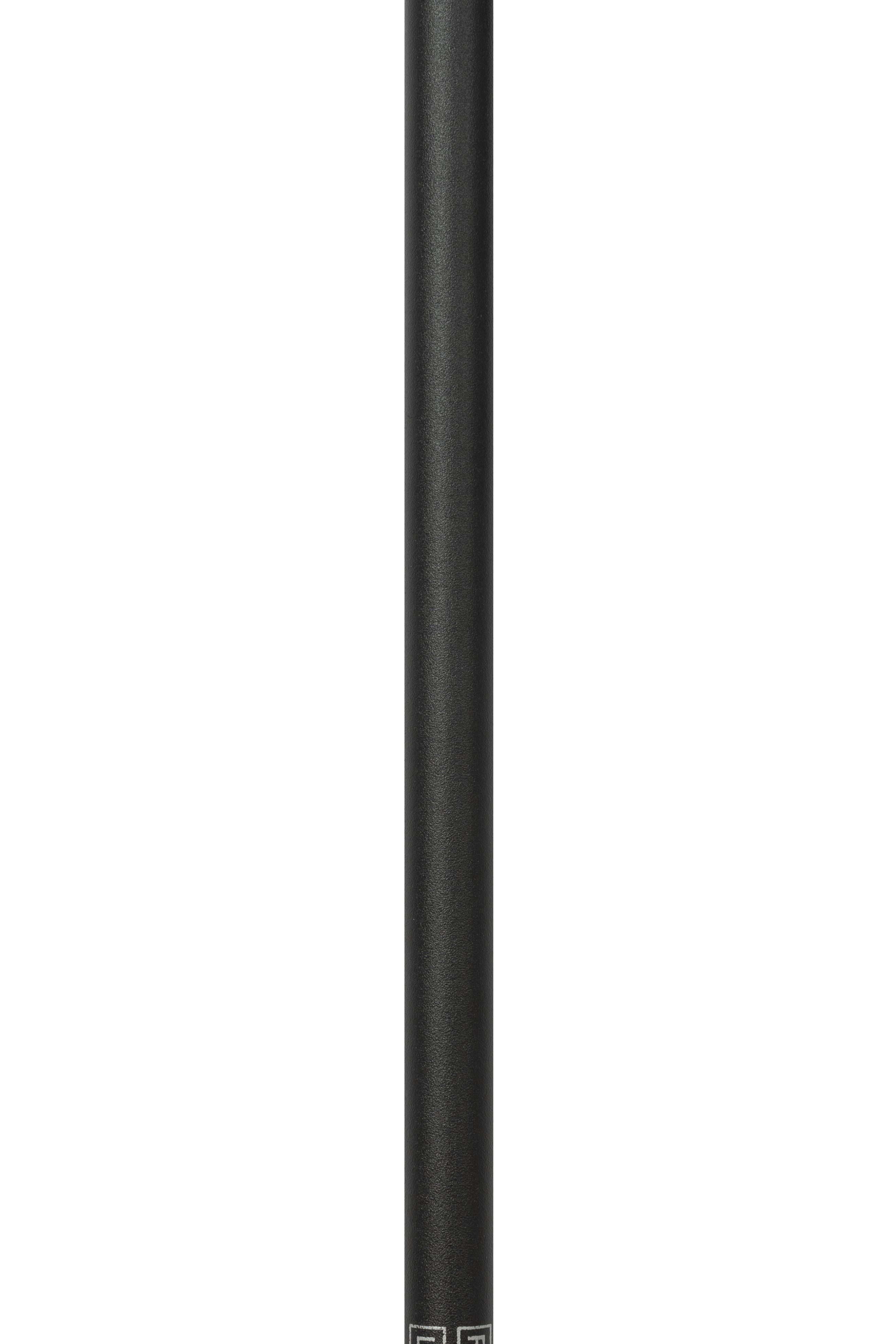 Nahaufnahme des schwarzen Schafts eines Gehstocks.