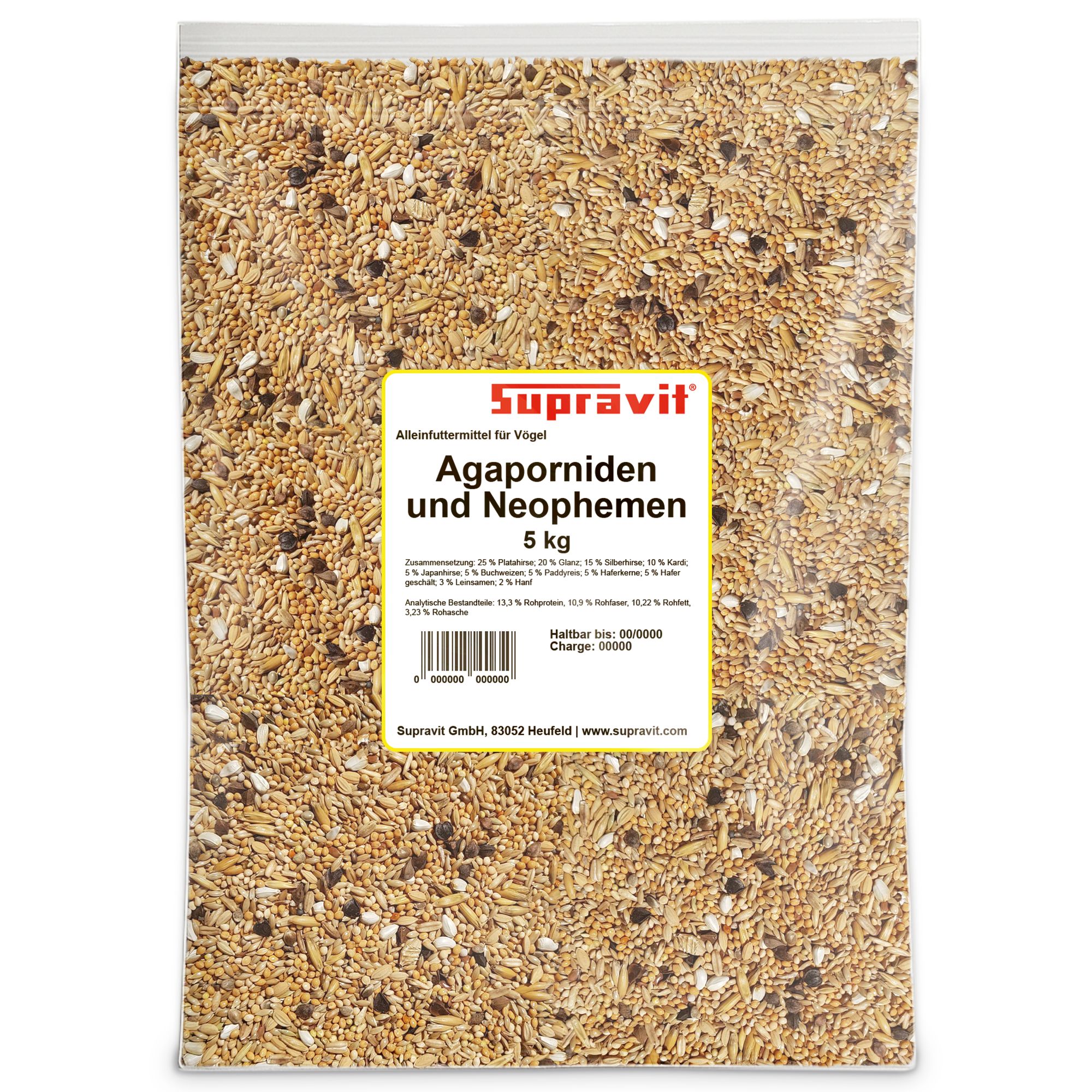 Supravit Agaporniden & Neophemafutter I abwechslungsreiche Mischung aus gesunden Körnern & Saaten