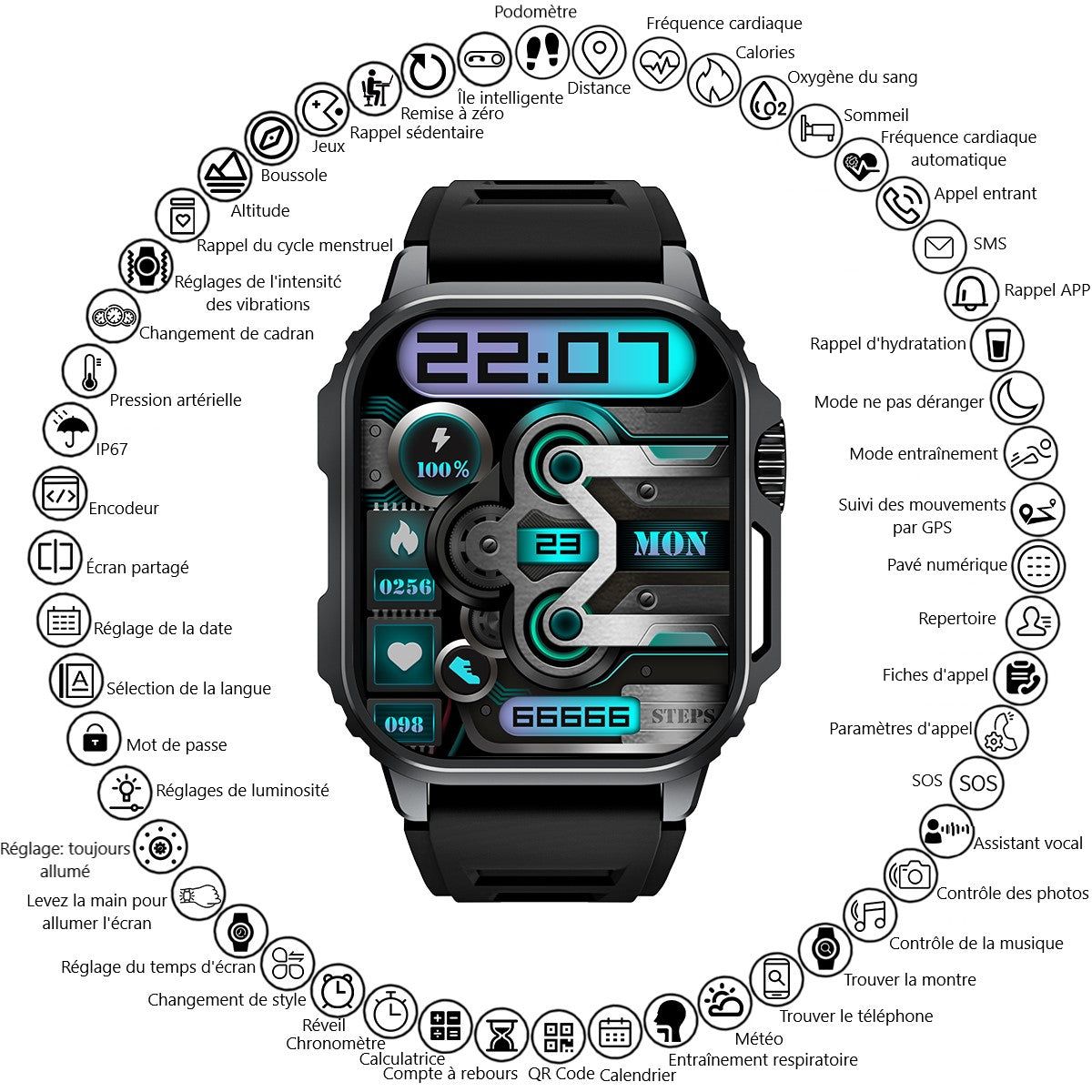 Platyne Multifunktionale Smartwatch