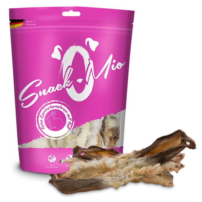 SnackOMio - Feine Kaninchenohren mit Fell
