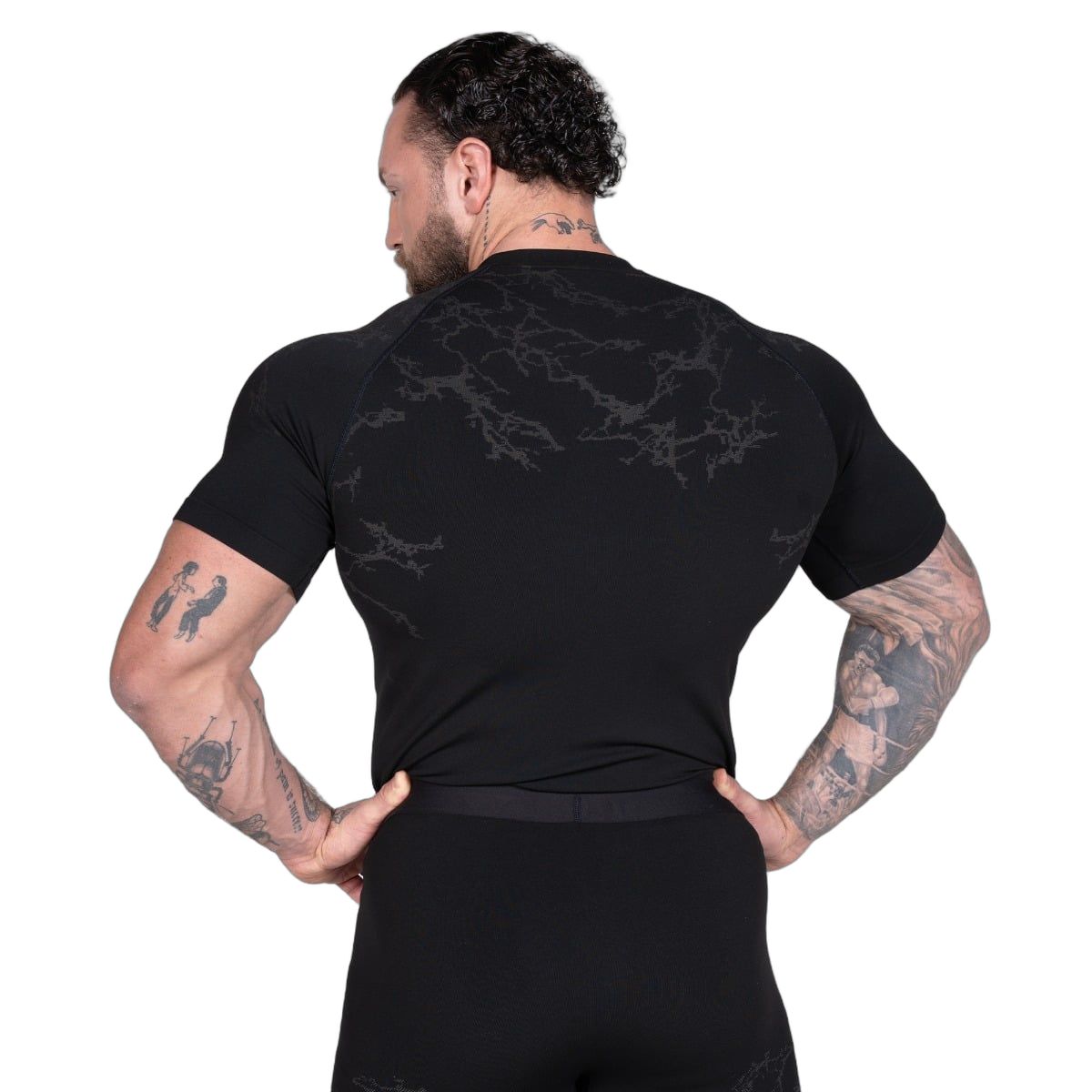 GymBeam T-Shirt Herren slim nahtlos in Schwarz