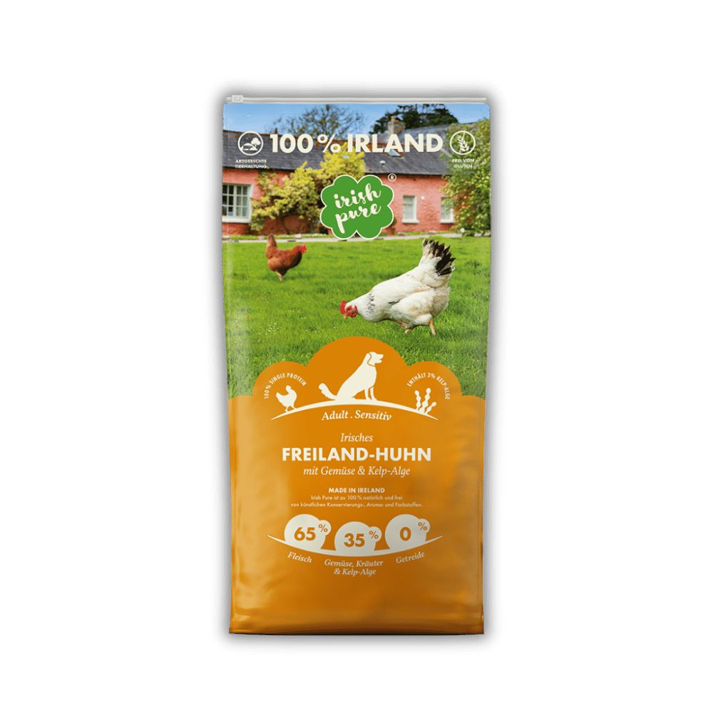Irish Pure Hunde Adult Trockenfutter, Huhn mit Gemüse & Kelp-Alge 12 kg