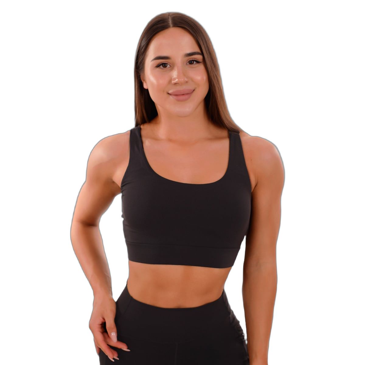 GymBeam Sport-BH Damen Cut-Out mit verstellbaren Trägern in Schwarz 1 St