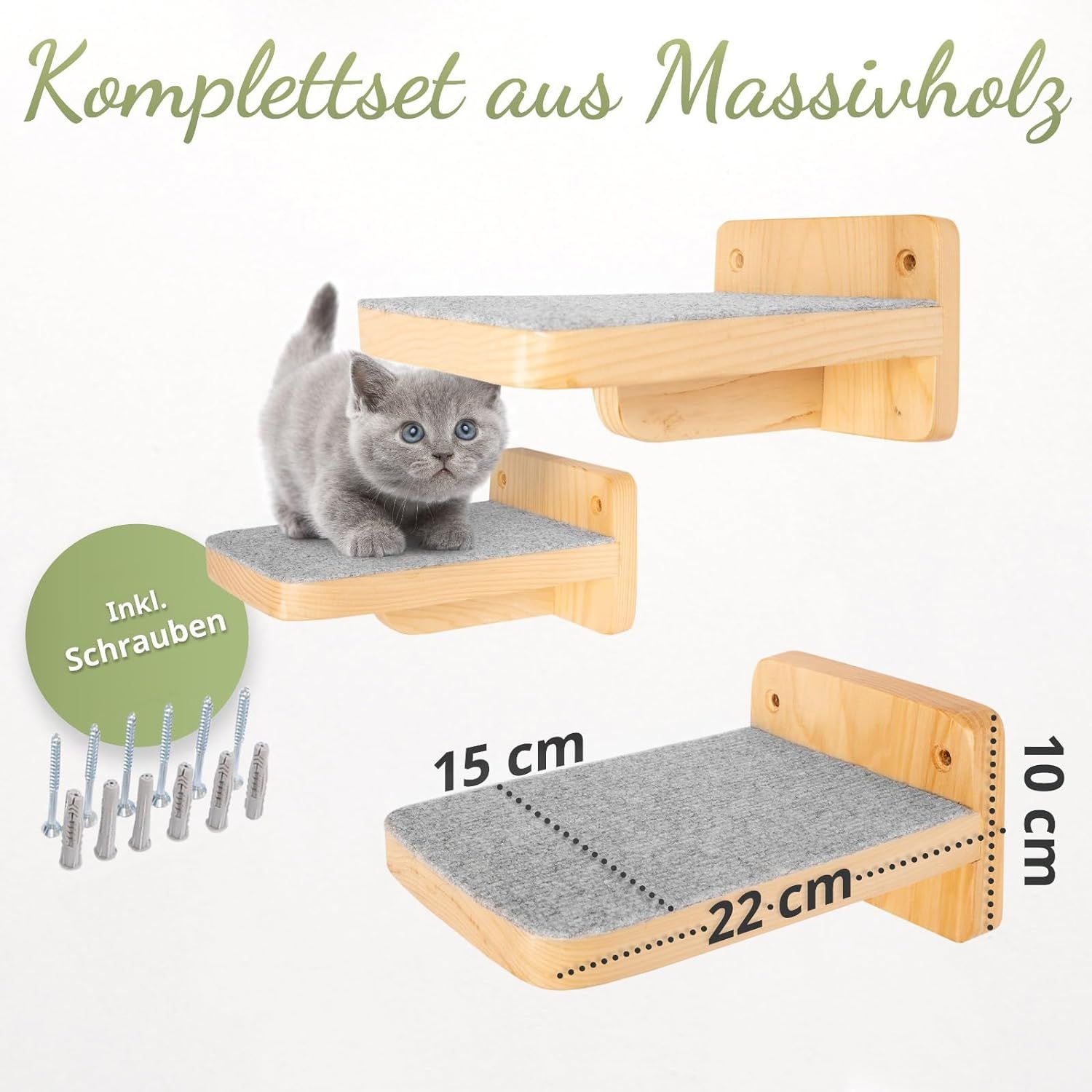 Katzentreppen Wand M (3-teilig)