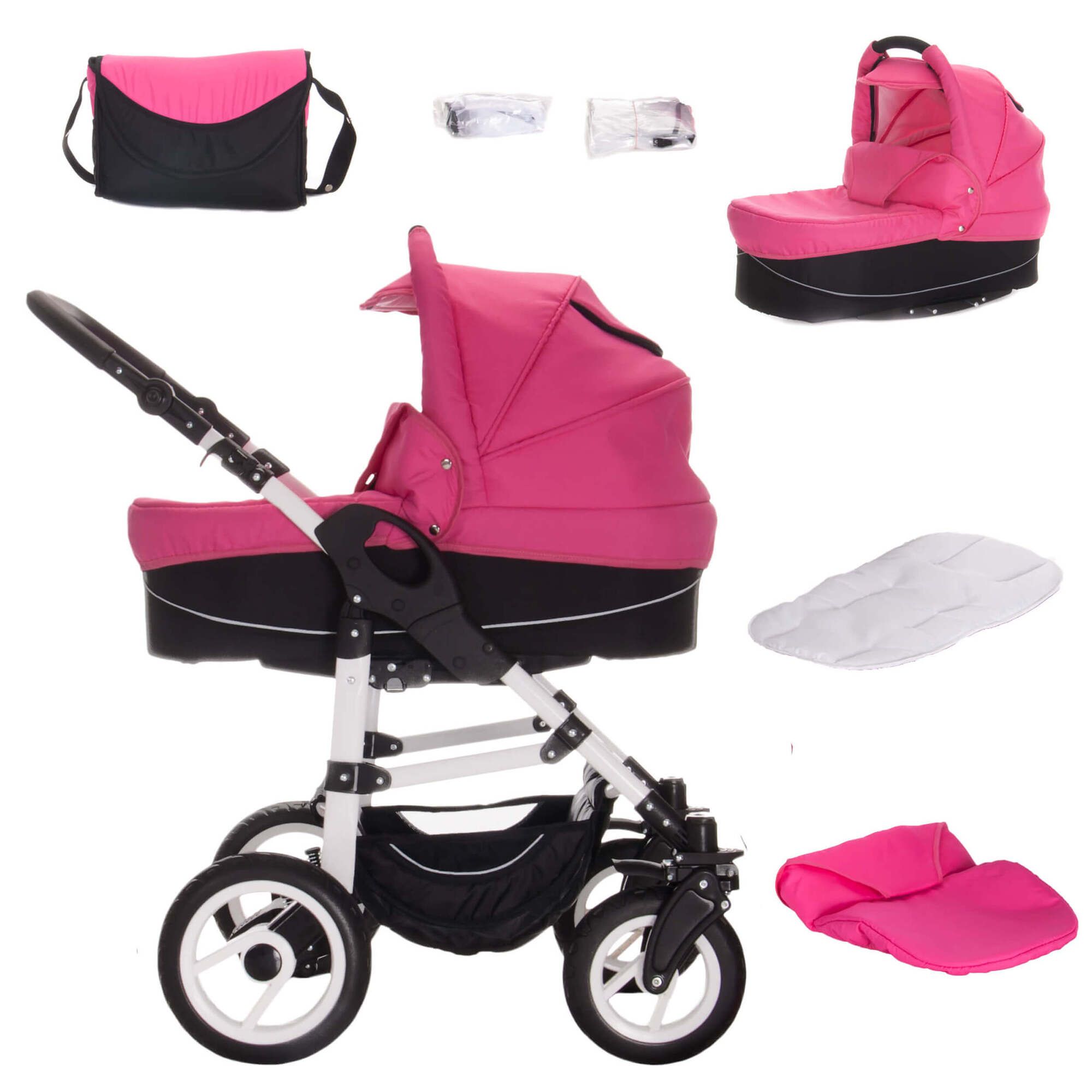 Bebebi Paris 3 in 1 Kinderwagen Set mit Original Maxi Cosi, Luft Élysée