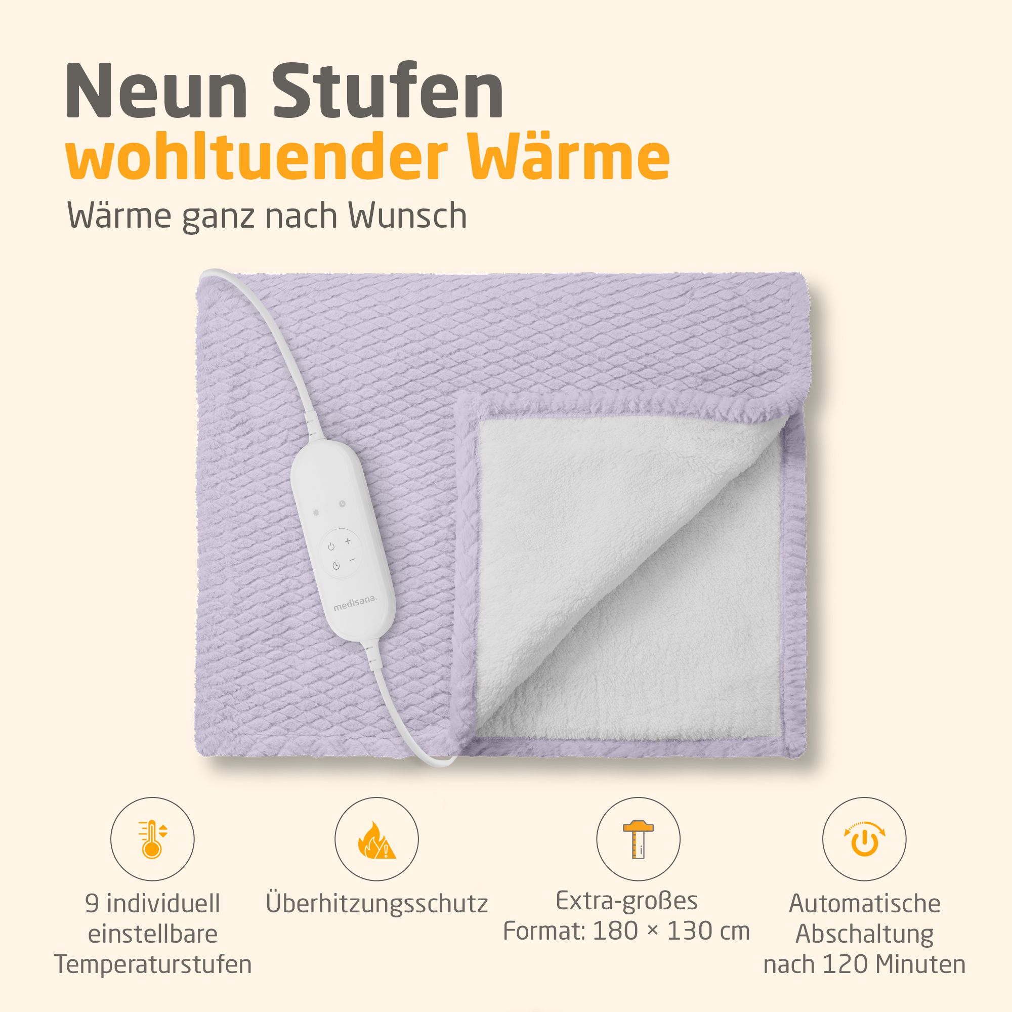 medisana HB 418 - Heizdecke - light purple