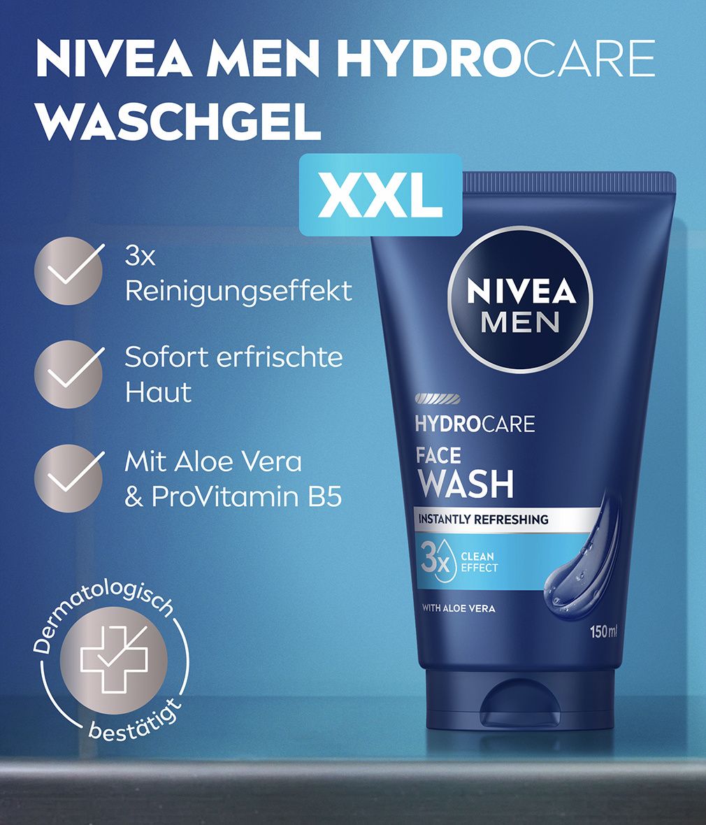 NIVEA MEN HydroCare Gesichtswaschgel XXL