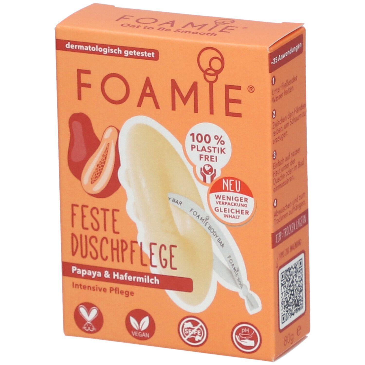 Foamie® Soin douche solide Papaye & Lait d'avoine