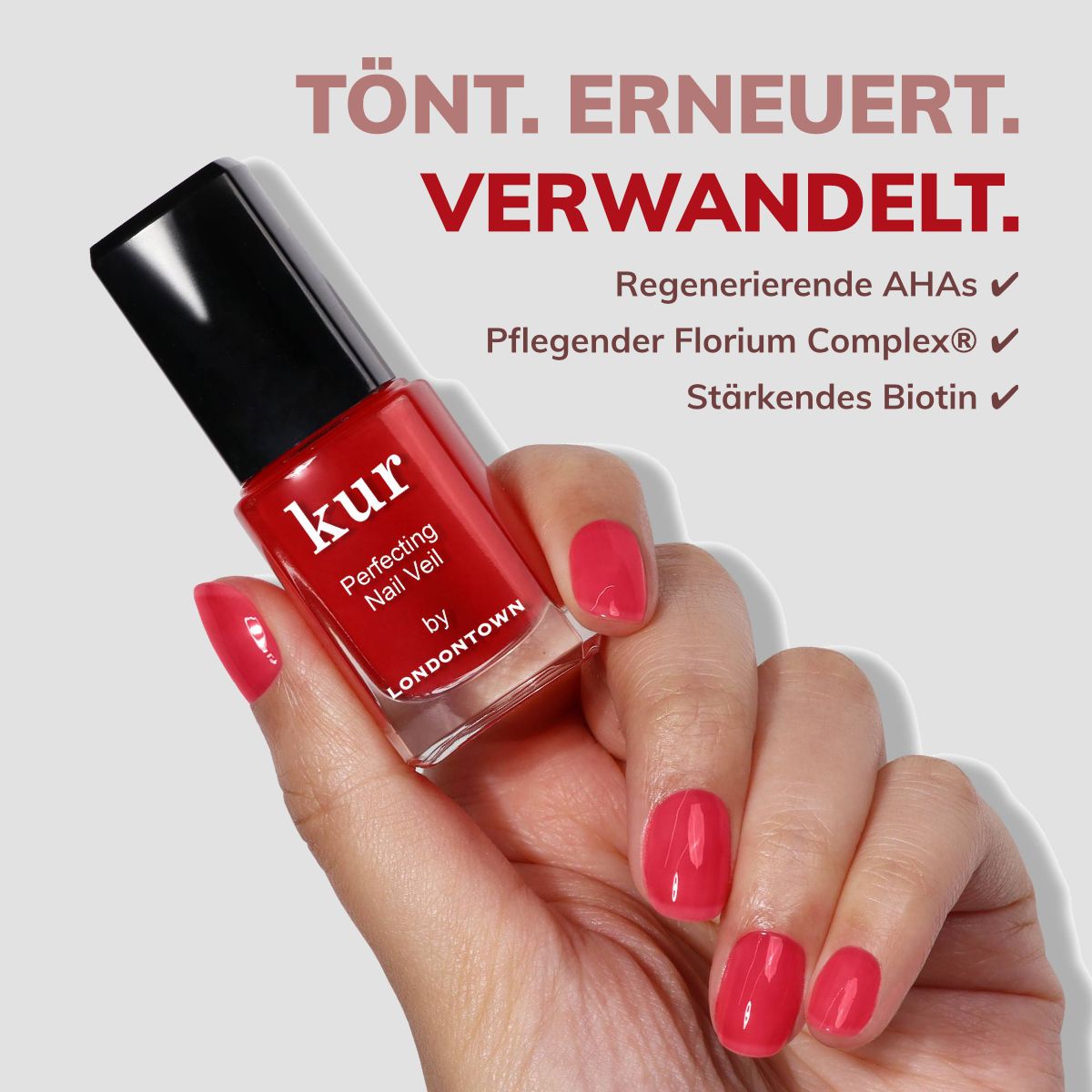 LONDONTOWN kur Nail Veil No.8 stärkende getönte Nagelpflege