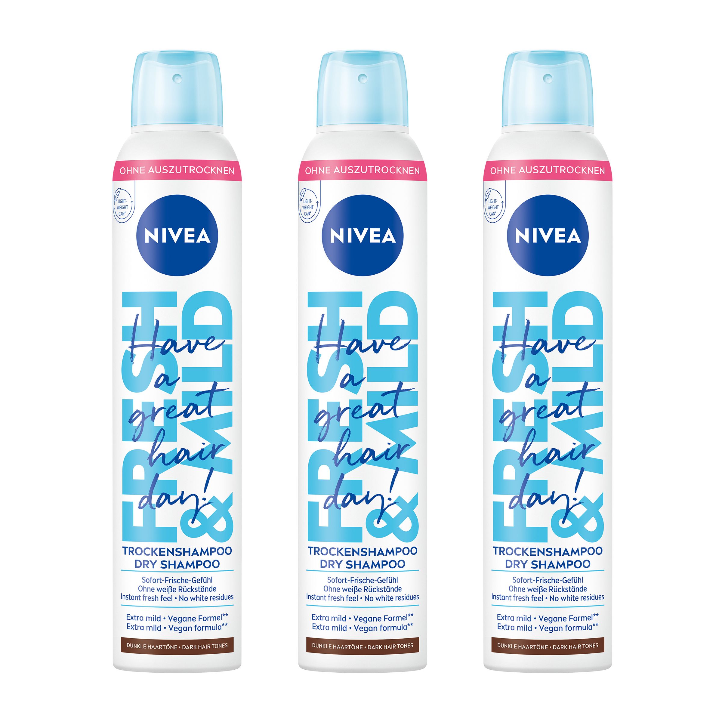 Nivea Trockenshampoo Fresh & Mild Dunkle Haartöne 600 ml Spray