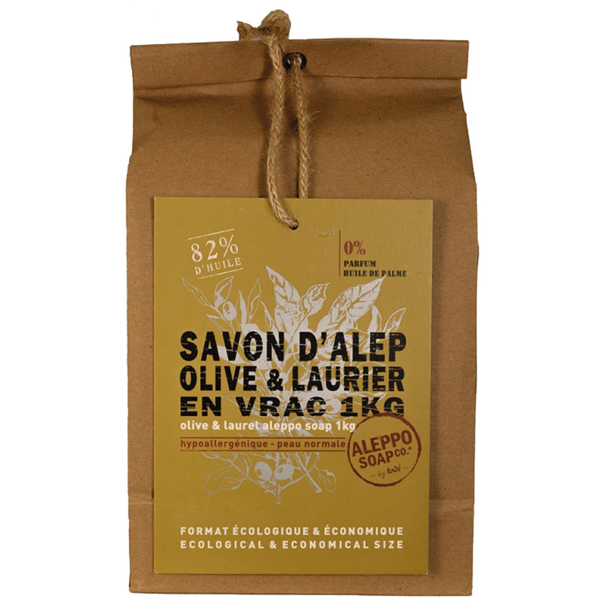Tadé Aleppo Oliven- und Lorbeerseife in Großpackung 14x8x23 cm