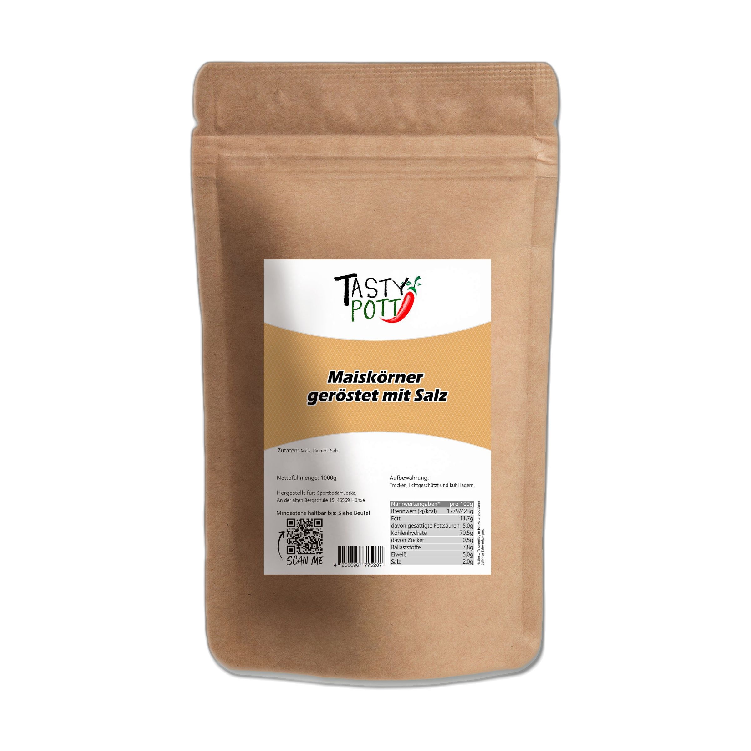 Tasty-Pott Tasty Pott Maiskörner geröstet & gesalzen 1000 g