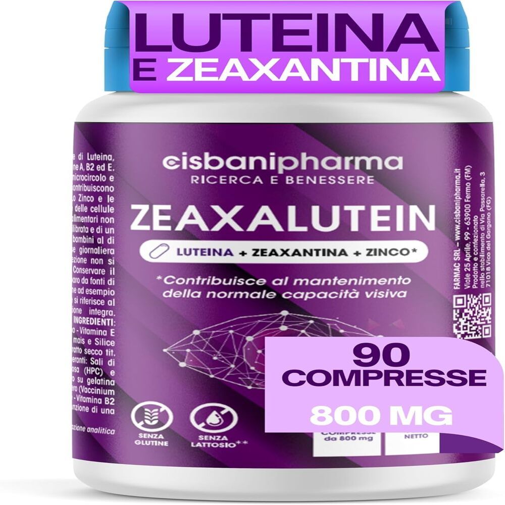 Cisbani Pharma Zeaxalutein - Integratore occhi a base di Luteina e Zeaxantina