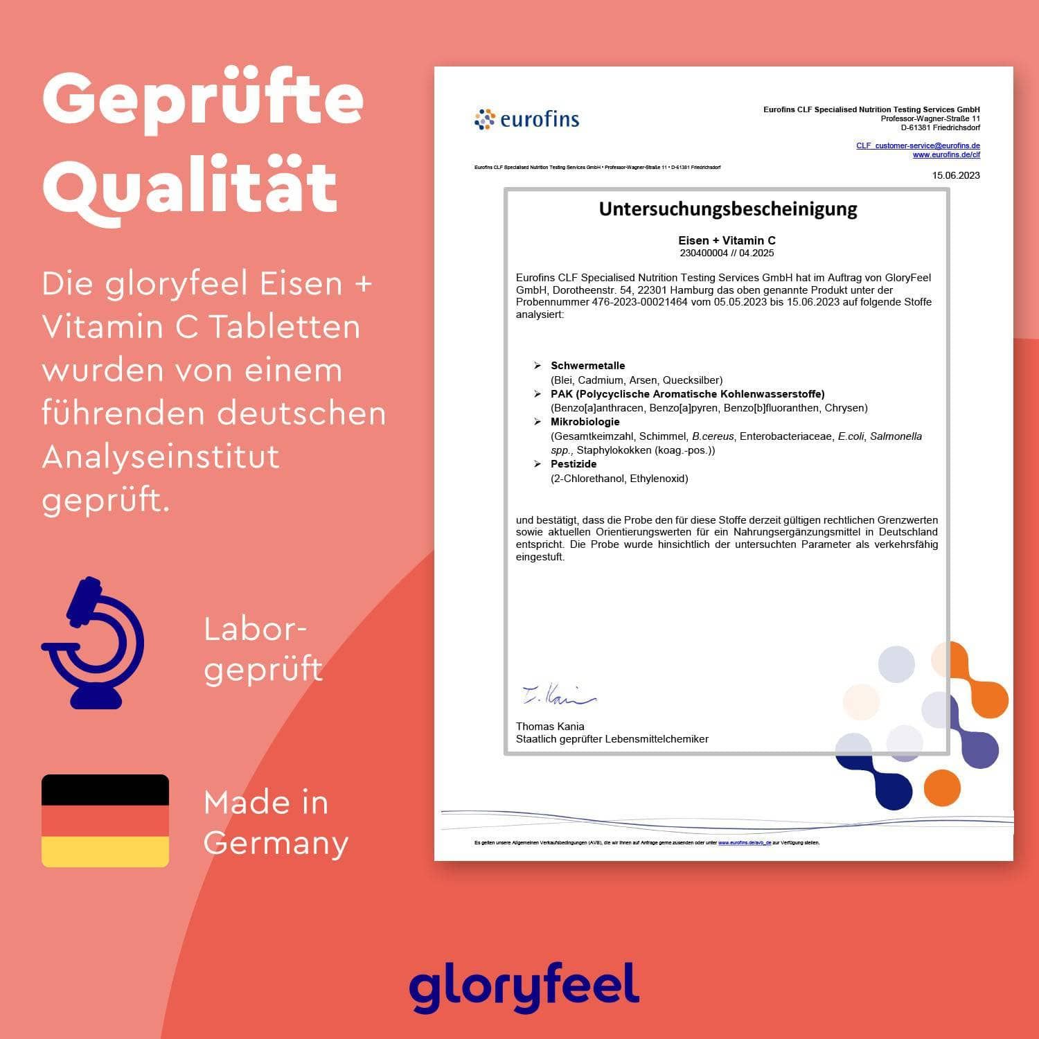 gloryfeel® Eisen + Vitamin C Kapseln