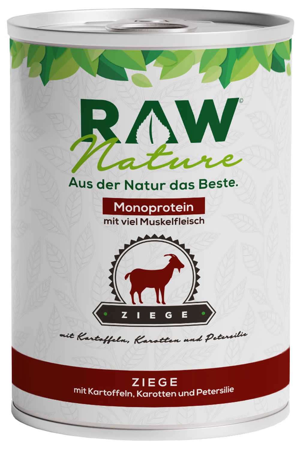 RAW Nature Nassfutter Ziege mit Kartoffeln & Möhren – Monoprotein, für sensible Hunde