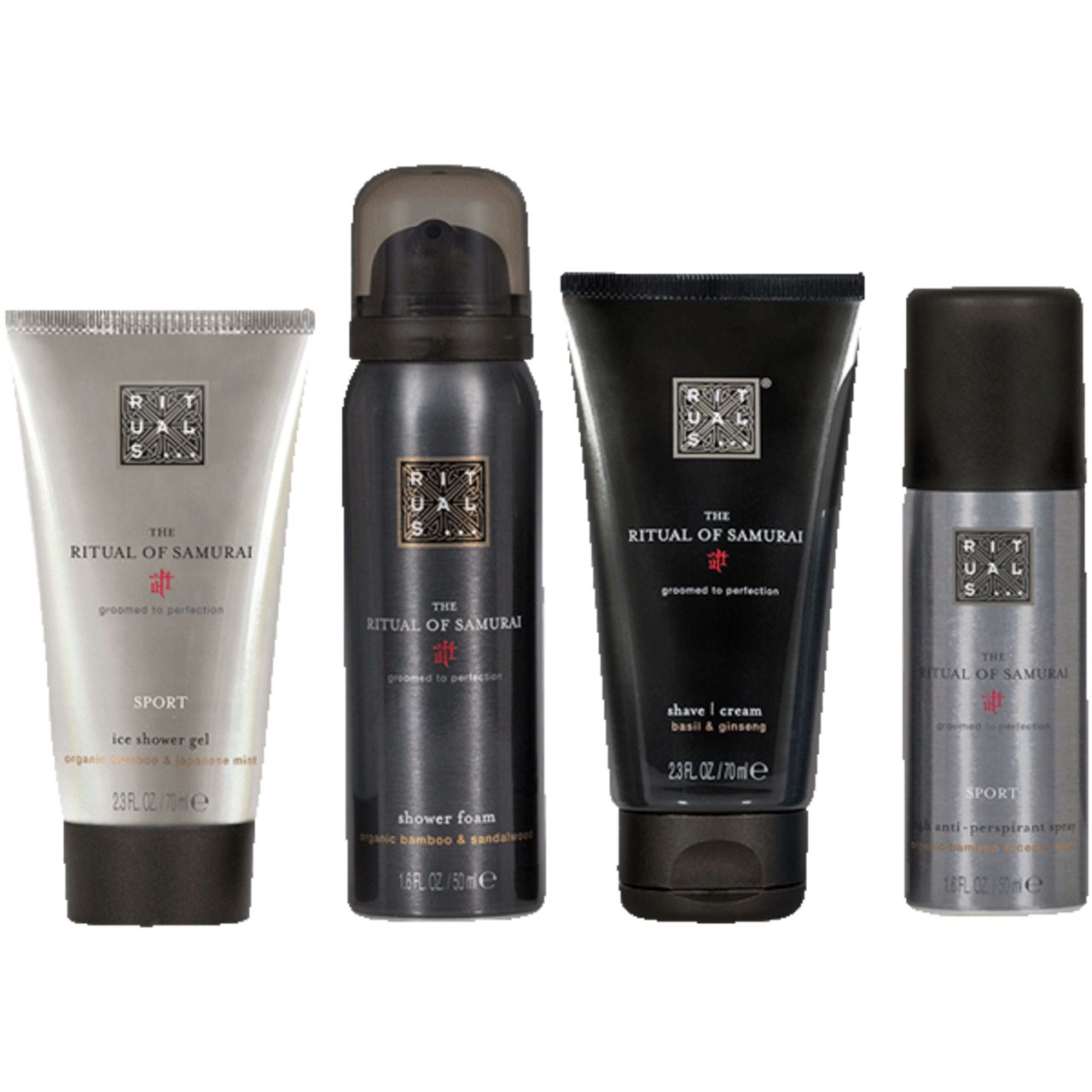 The Ritual of Samurai Invigorating Treat = Shower 50 ml + Ice Shower 70 ml + Shave 70 ml + Deo 50 ml