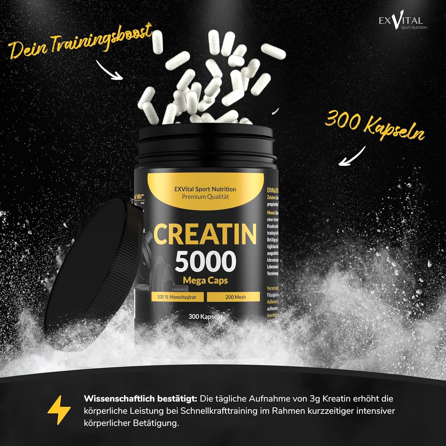 EXVital® Creatin 5000 Monohydrat mega caps