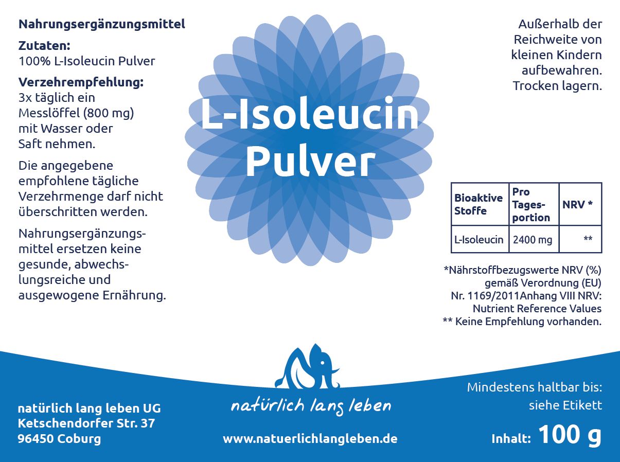 natürlich lang leben L-Isoleucin Pulver