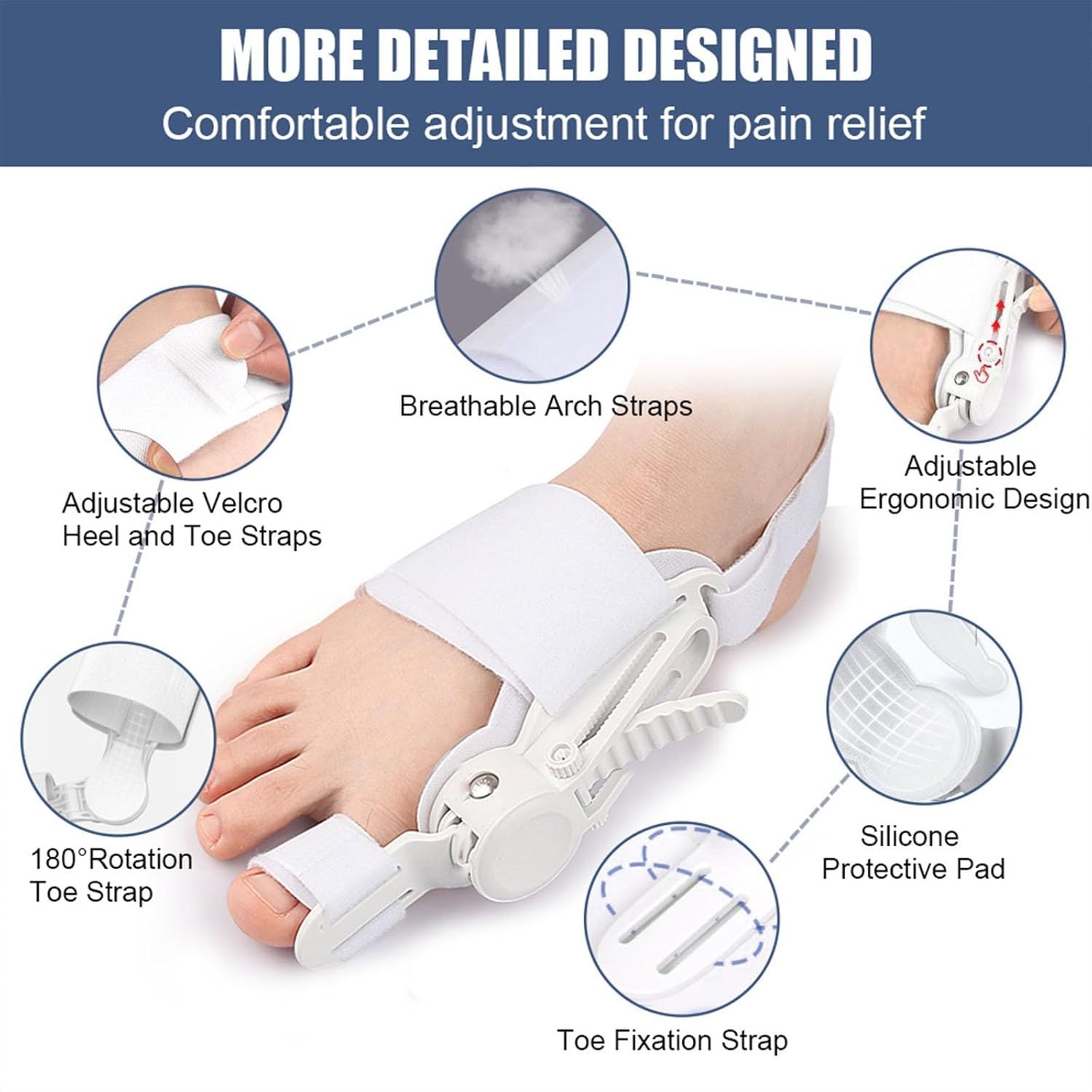 COOL-i Hallux valgus Korrektor mit Drehverstellung, links/rechts tragbar & individuell einstellbar
